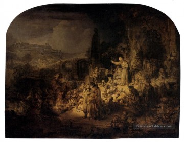 Saint Jean Baptiste Prêchant Rembrandt Peinture à l'huile